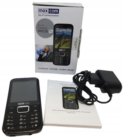 Telefon komórkowy Maxcom MM238 3G Czarny Oryg. opakowanie | Nowy