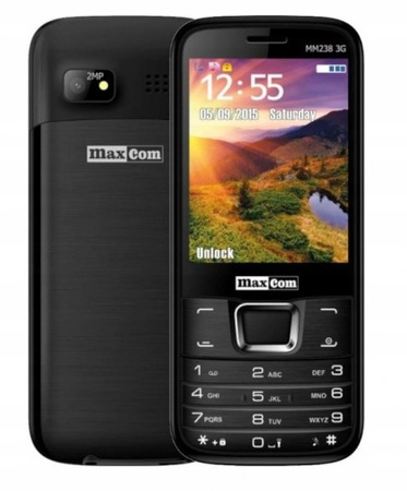 Telefon komórkowy Maxcom MM238 3G Czarny Oryg. opakowanie | Nowy