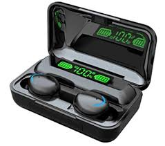 Słuchawki bezprzewodowe F9 TWS sportowe bluetooth etui powerbank Czarny