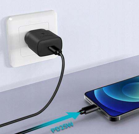 Fast 25W USB TYPE-C Network Charger + TYPE C 100 cm Universal Cable