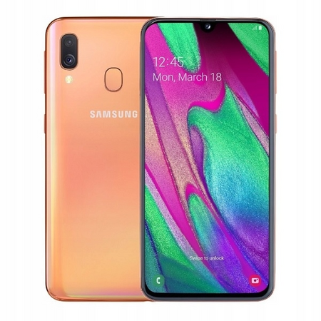 Samsung Galaxy A40 4/64GB LTE | SM-A405FN/DS | Pomarańczowy | Stan: Dobry