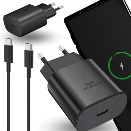 Fast 25W USB TYPE-C Network Charger + TYPE C 100 cm Universal Cable