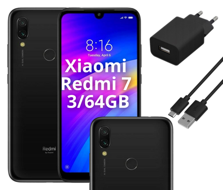 Smartfon Xiaomi Redmi 7 3/64GB Dual SIM LTE Czarny | Stan: Bardzo dobry
